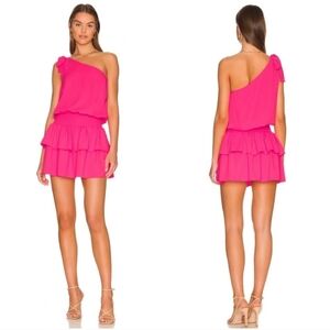 Amanda Uprichard One Shoulder Pink McKinley Dress Size Large NWT